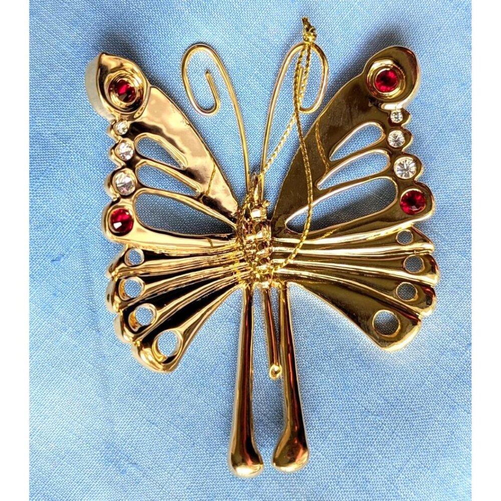 2002 ESTEE LAUDER Butterfly Rhinestone Christmas Ornament Unusual & Rare, New